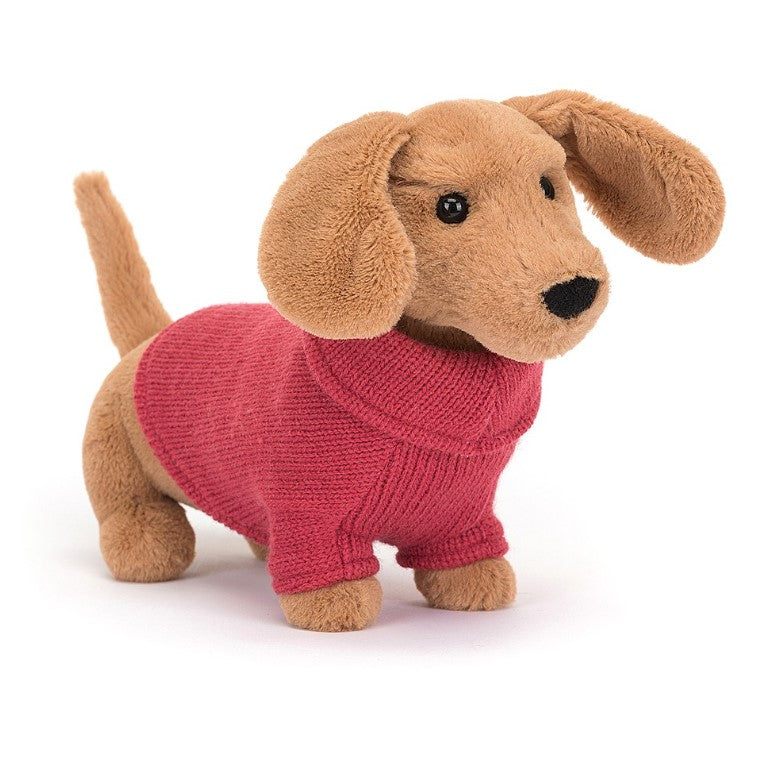 Jellycat -  Pink Sweater Sausage Dog
