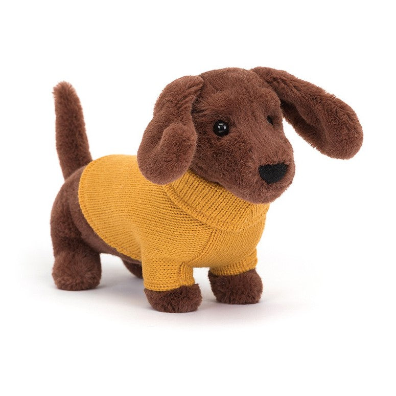 Jellycat Yellow Sweater Sausage Dog Kept Shop