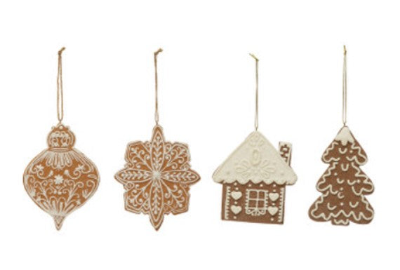 Gingerbread Cookie Ornaments (4 Types)