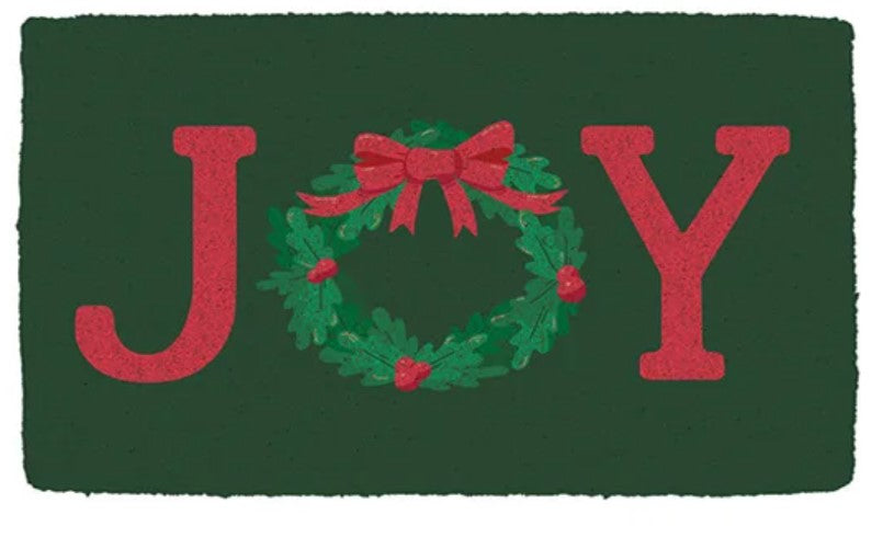 Joy Wreath Welcome Mat