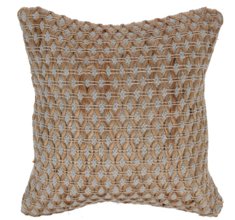 Diamond Jute & Cotton Pillow