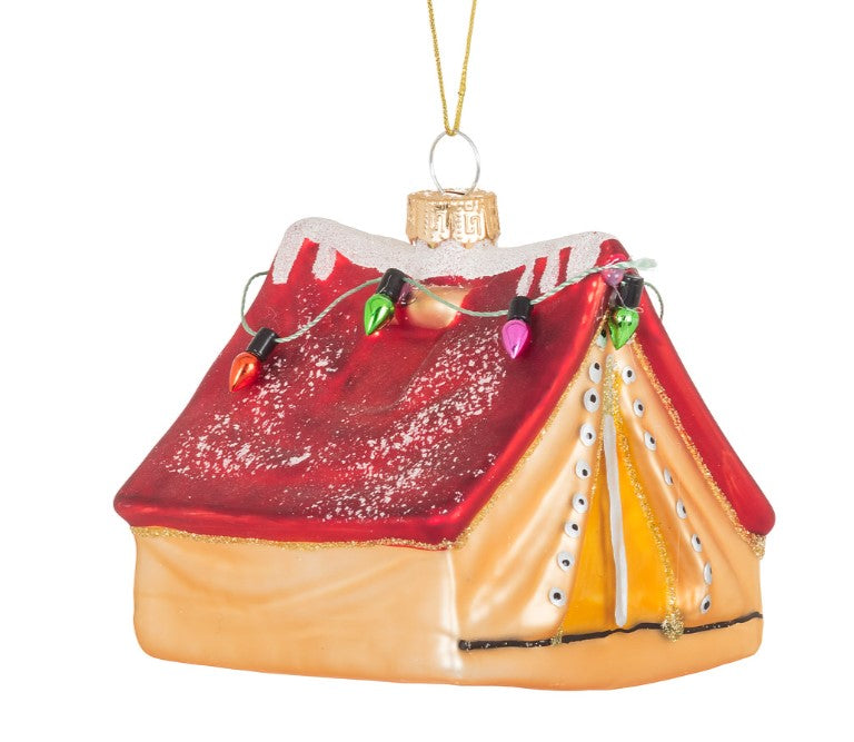 Glass Tent Camping Ornament