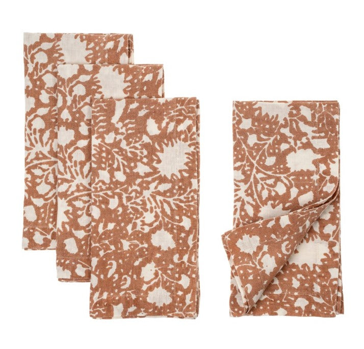 Hand-Printed Linen Napkin Set