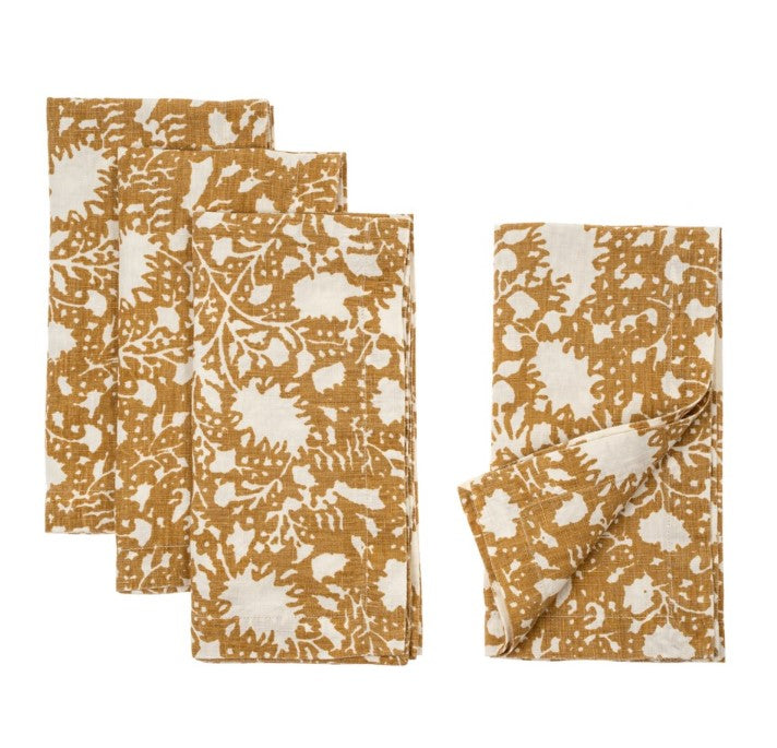 Hand-Printed Linen Napkin Set