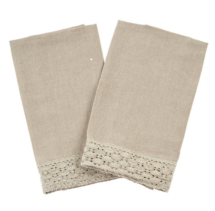 Crochet Linen Tea Towel - Set