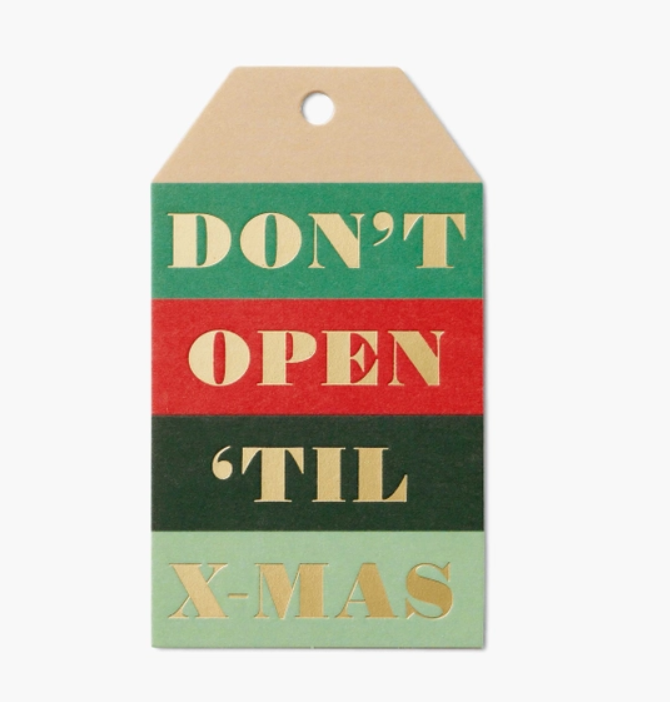 Don't Open 'Til Xmas Die-Cut Gift Tags (Pack of 8)