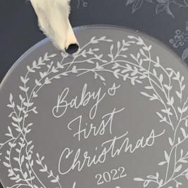 Baby's First Christmas Acrylic Ornament 2022 (Last Year)