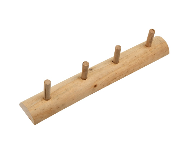 Mainstays 27 in. Wall Mounted Unfinished Wood Hook Rack, 5 Pegs
