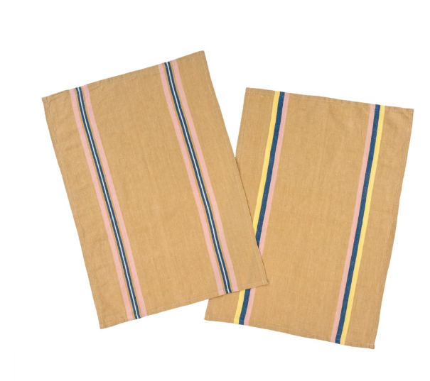 Madeira Stripe Linen Blend Tea Towels