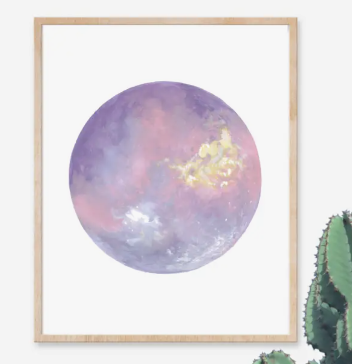 Katelyn Morse - Lavender Moon Art Print (8" X10")