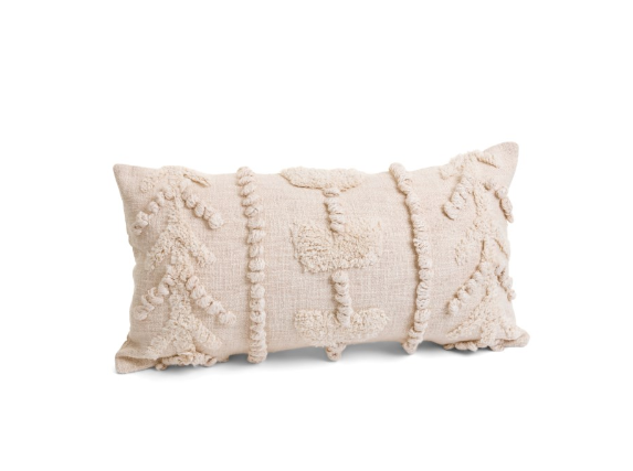 Tufted Cotton Lumbar Pillow