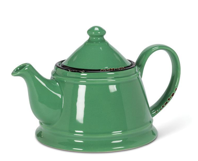 Green Enamel-Style Teapot