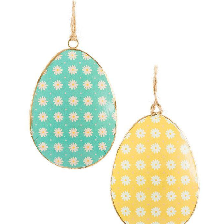 Gingham Egg Ornament