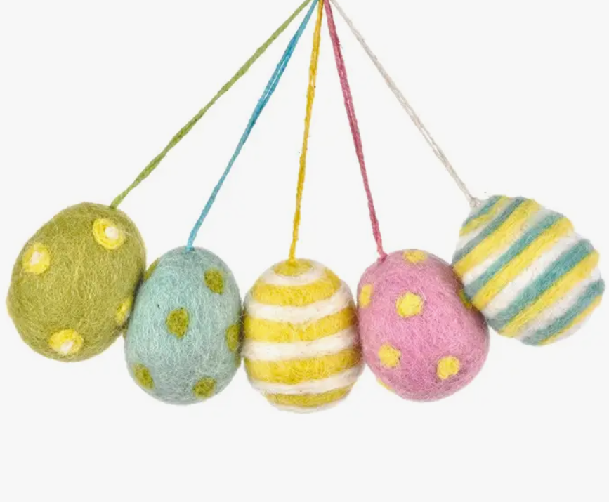 Assorted Egg Felt Ornaments