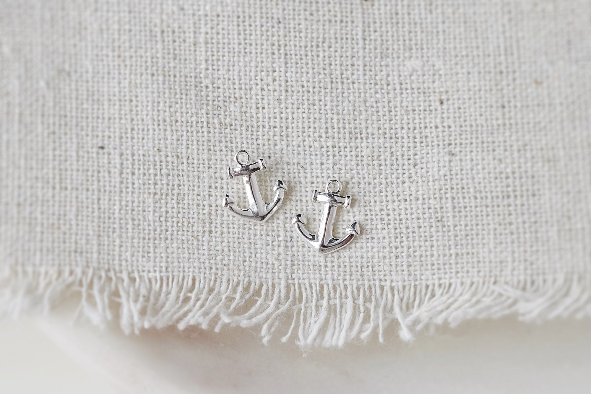 Silver Anchor Earrings