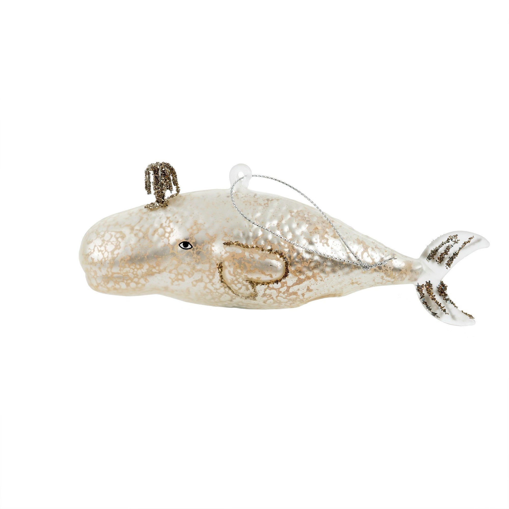 Hand-Painted Glass Whale Ornaments