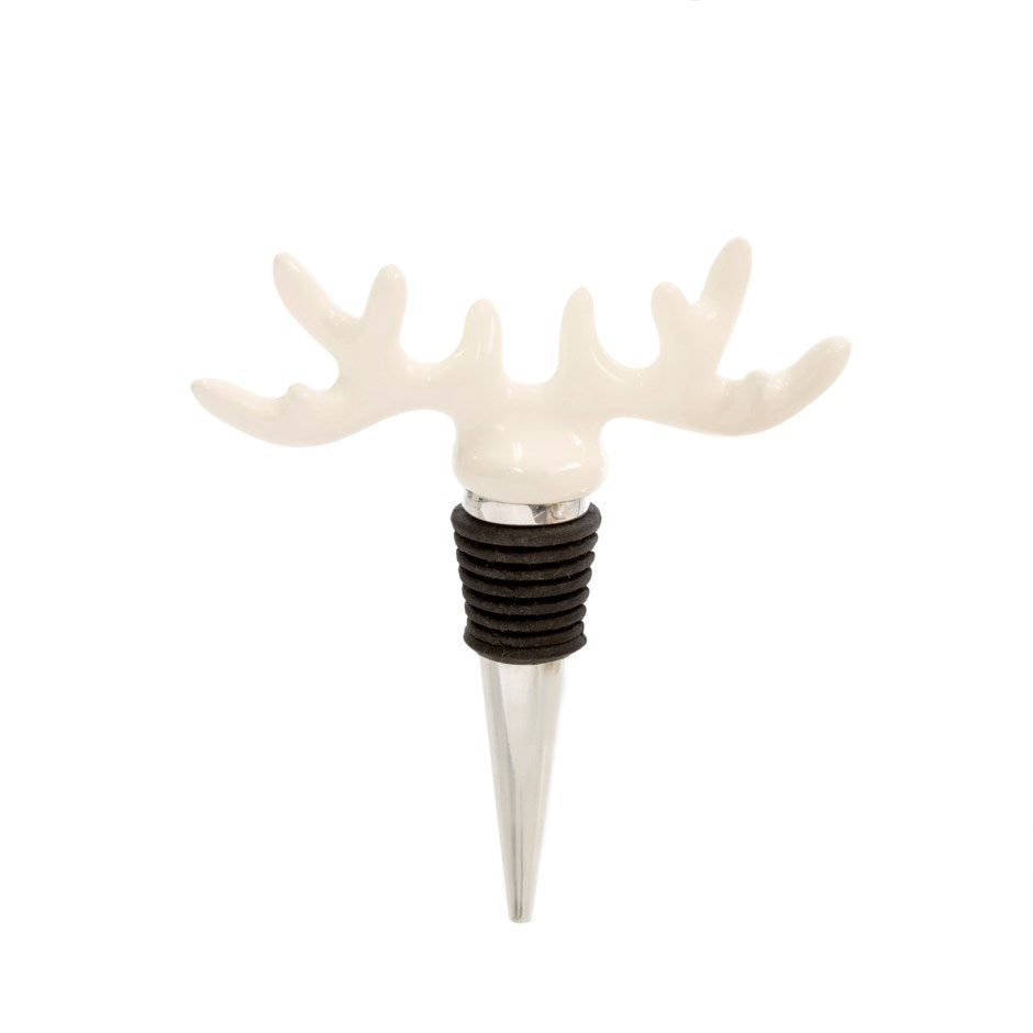 White Antler Bottle Stopper
