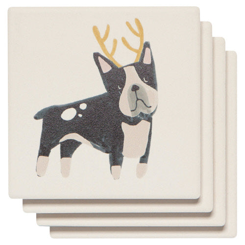 Set of 4 Yule Dogs Coasters