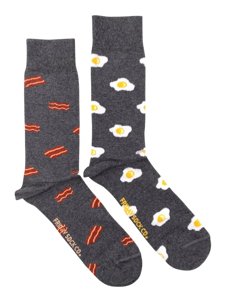 Men's Grey Bacon & Eggs Socks