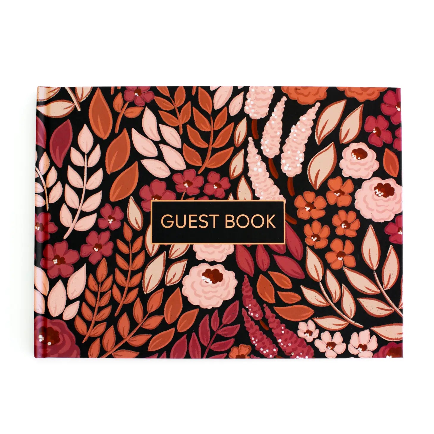 Coral Floral Guest Book
