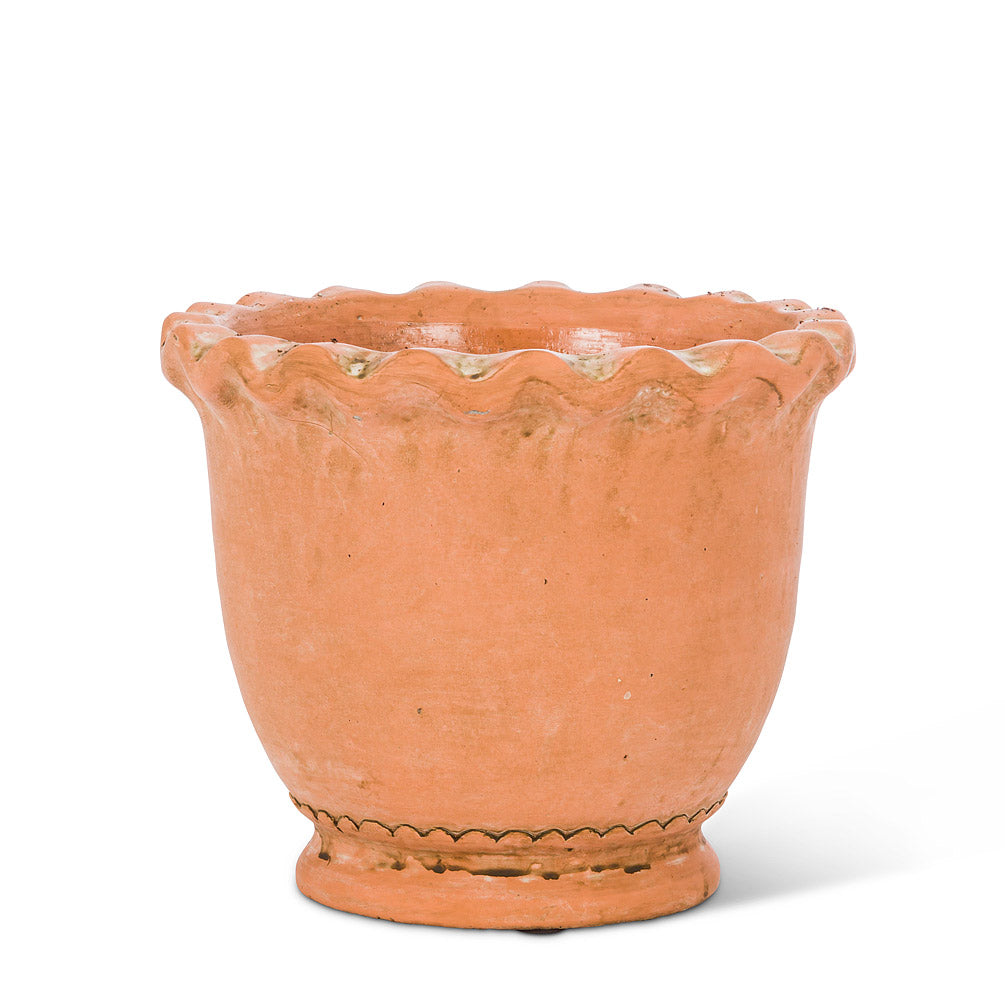 Round Ruffled Terracotta Planters