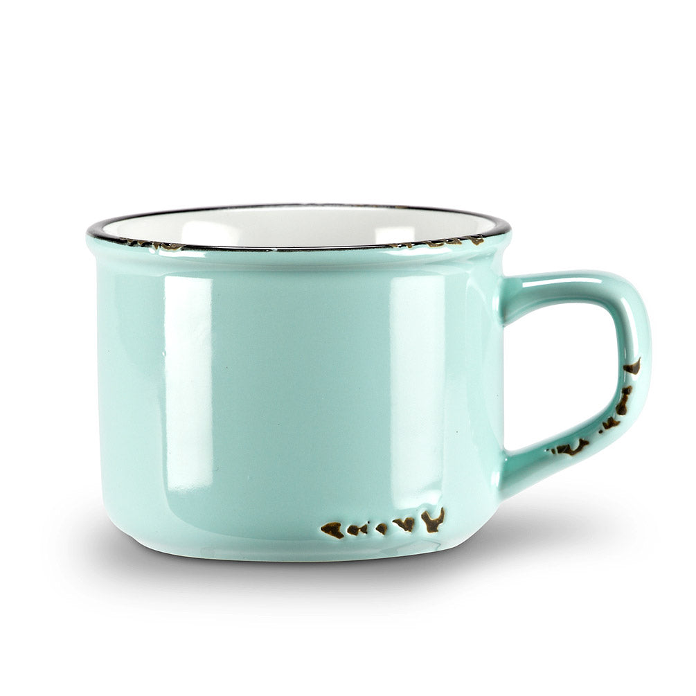Mint Enamel-Style Cappuccino Mug