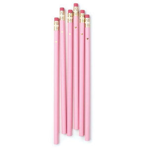 Pink Heart Pencils