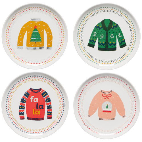Ugly Christmas Sweater Appetizer Plates
