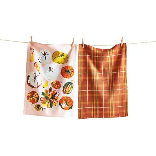 Tea Towel - Pumpkin Pink Harvest