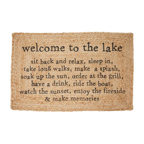 Welcome to the Lake Jute Woven Mat