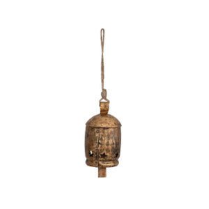 Metal Bell On Jute Rope With Star - Two Sizes